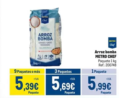 Oferta de Chef - Metro  - Arroz Bomba por 5,99€ en Makro