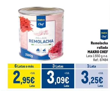 Oferta de Makro - Remolacha Rallada por 3,25€ en Makro