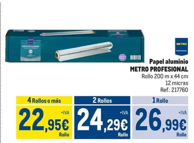 Oferta de Metro Professional - Papel Aluminio por 26,99€ en Makro