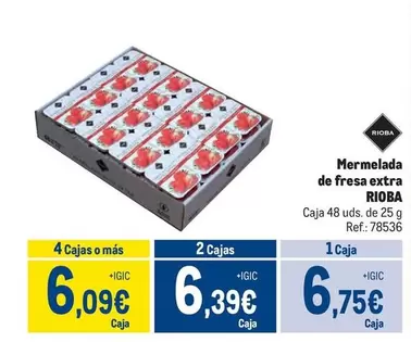 Oferta de Rioba - Mermelada De Fresa Extra por 6,75€ en Makro