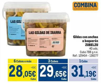 Oferta de Zubelzu - Gildas Con Anchoa O Boqueron por 31,19€ en Makro