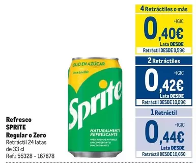 Oferta de Sprite - Refresco Regular O Zero por 0,44€ en Makro