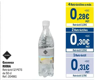 Oferta de Rioba - Gaseosa por 0,31€ en Makro