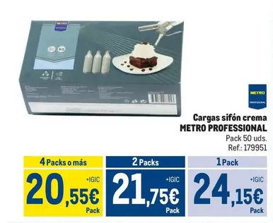 Oferta de Metro Professional - Cargas Sifón Crema por 24,15€ en Makro