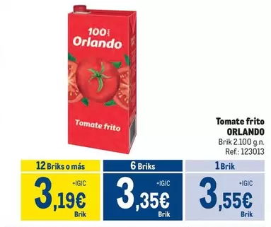 Oferta de Orlando - Tomate Frito por 3,55€ en Makro