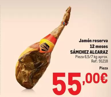 Oferta de Sánchez Alcaraz - Jamon Reserva 12 Meses por 55€ en Makro