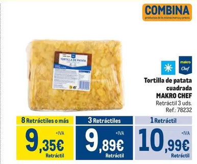 Oferta de Chef - Makro  - Tortilla De Patata Cuadrada por 10,99€ en Makro