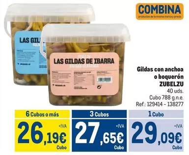 Oferta de Zubelzu - Gildas Con Anchoa O Boqueron por 29,09€ en Makro