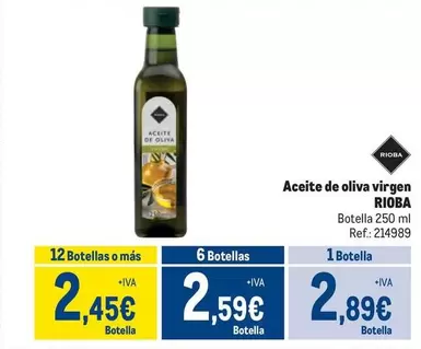 Oferta de Rioba - Aceite De Oliva Virgen por 2,89€ en Makro