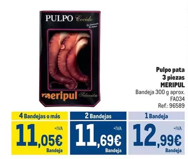 Oferta de Pulpo -  Pata 3 Piezas por 12,99€ en Makro