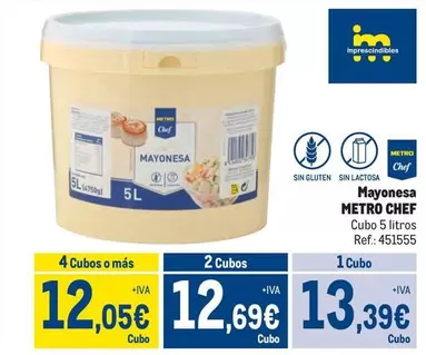 Oferta de Chef - Metro  - Mayonesa por 13,39€ en Makro