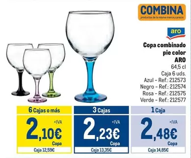 Oferta de Aro - Copa Combinado Pie Color por 2,48€ en Makro