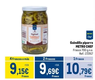 Oferta de Chef - Metro  - Guindilla Piparra por 10,79€ en Makro