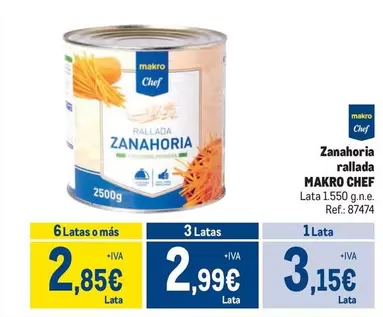 Oferta de Makro - Zanahoria Rallada por 3,15€ en Makro