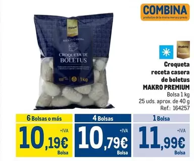 Oferta de Makro - Croqueta Receta Casera De Boletus por 11,99€ en Makro