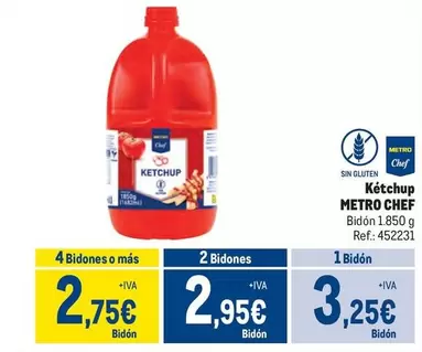 Oferta de Chef - Metro  - Ketchup por 3,25€ en Makro