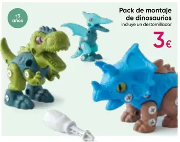 Oferta de Pack De Montaje De Dinosaurios por 3€ en Pepco