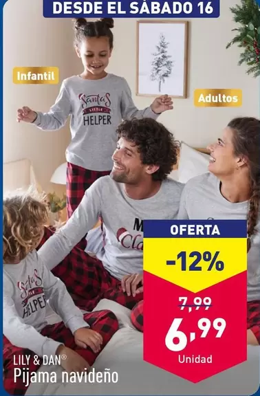 Oferta de Lily & Dan - Pijama Navideño por 6,99€ en ALDI