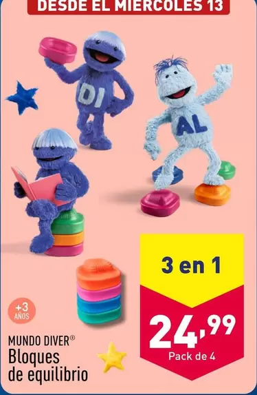 Oferta de Mundo Diver - Bloques De Equilibrio por 24,99€ en ALDI