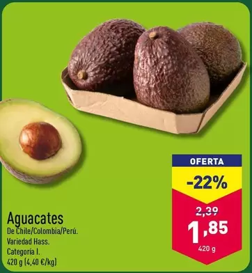 Oferta de Aguacates por 1,85€ en ALDI