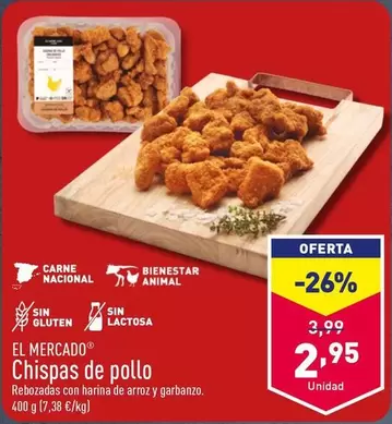 Oferta de El Mercado - Chispas De Pollo por 2,95€ en ALDI