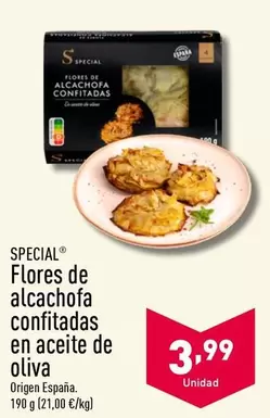 Oferta de Special - Flores De Alcachofa Confitadas En Aceite De Oliva por 3,99€ en ALDI