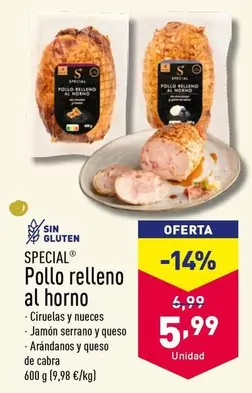 Oferta de Special - Pollo Relleno Al Horno por 5,99€ en ALDI