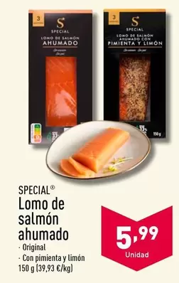 Oferta de Special - Lomo De Salmón Ahumado por 5,99€ en ALDI