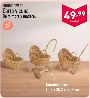 Oferta de Mundo Diver - Carro Y Cuna por 49,99€ en ALDI