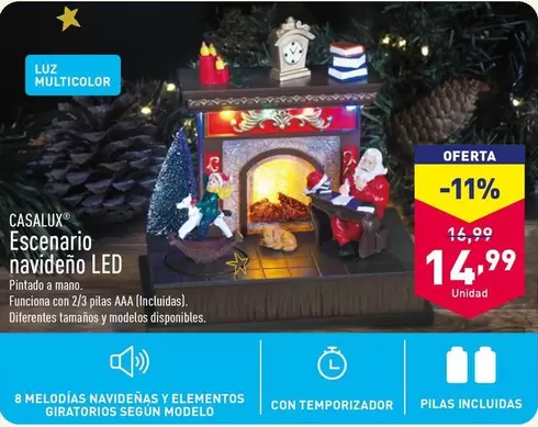 Oferta de Casalux - Escenario Navideño LED por 14,99€ en ALDI