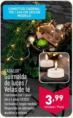 Oferta de Casalux - Guirnalda De Luces/Velas De Té por 3,99€ en ALDI