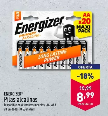 Oferta de Energizer - Pilas Alcalinas por 8,99€ en ALDI