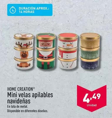 Oferta de Home Creation - Mini Velas Apilables Navideñas por 4,49€ en ALDI