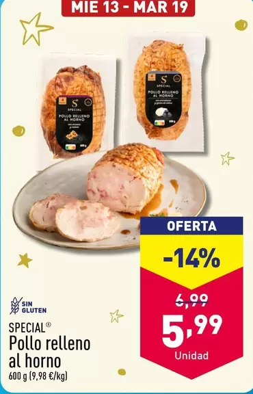 Oferta de Special - Pollo Relleno Al Horno por 5,99€ en ALDI