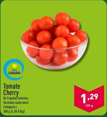 Oferta de Tomate Cherry por 1,29€ en ALDI