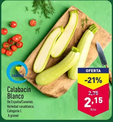 Oferta de Calabacín Blanco  por 2,15€ en ALDI