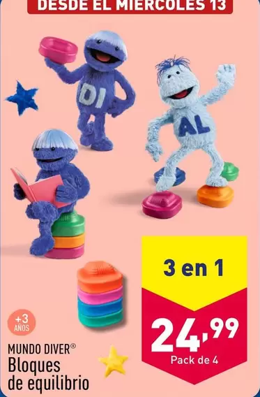 Oferta de Mundo Diver - Bloques De Equilibrio por 24,99€ en ALDI