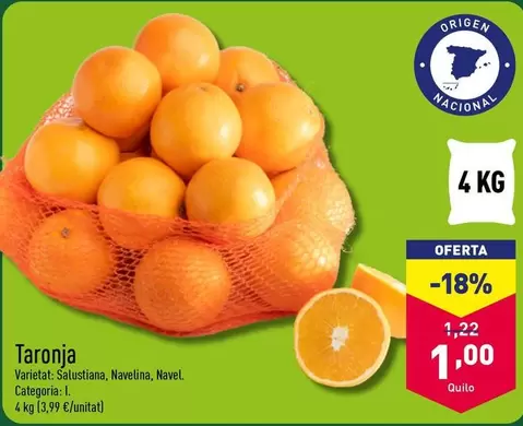 Oferta de Taronja por 1€ en ALDI