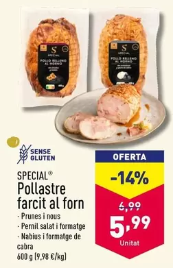 Oferta de Special -  Pollo Farcit Al Forn por 5,99€ en ALDI