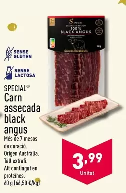 Oferta de Special - Carn Assecada Black Angus por 3,99€ en ALDI