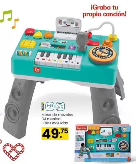 Oferta de Fisher-Price - Mesa De Mezclas DJ Musical por 49,75€ en Eroski