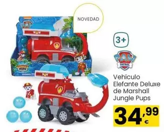 Oferta de Paw Patrol - Vehículo Elefante Deluxe De Marshall Jungle Pups por 34,99€ en Eroski