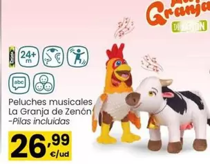 Oferta de La Granja De Zenón - Peluches Musicales por 26,99€ en Eroski