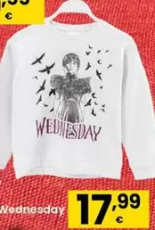 Oferta de Sudadera Wednesday por 17,99€ en Eroski