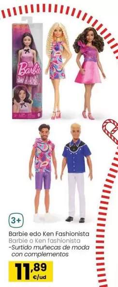 Oferta de Barbie O Ken Fashionista por 11,89€ en Eroski