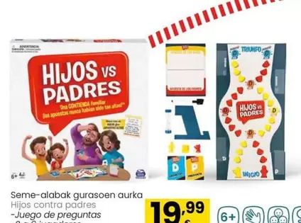 Oferta de Spin Master - Hijos Contra Padres por 19,99€ en Eroski