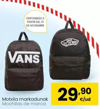 Oferta de Vans - Mochilas De Marca por 29,9€ en Eroski