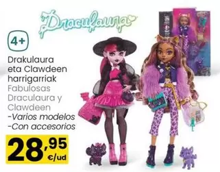 Oferta de Monster High - Fabulosas Draculaura Y Clawdeen por 28,95€ en Eroski