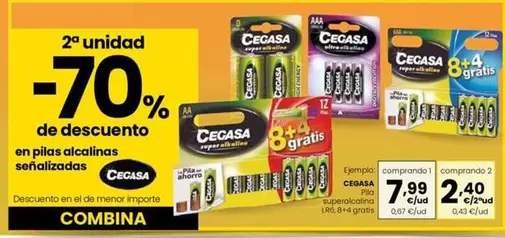 Oferta de Cegasa - Pila Superalcalina por 7,99€ en Eroski