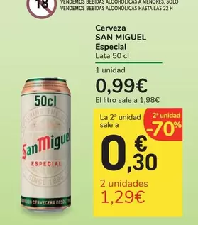 Oferta de San Miguel - Cerveza Especial por 0,99€ en Carrefour Express